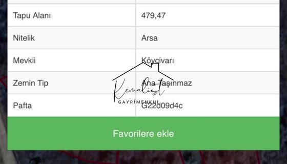 KORU'DA, 479 M2 KAT KARŞILIĞI ARSA
